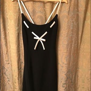 Black with white trim cocktail dress.  Size 4